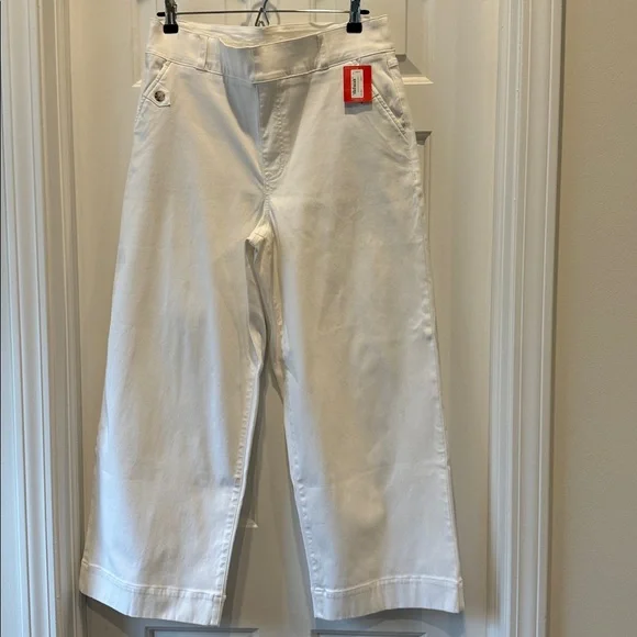 SPANX stretched twill crop wideleg White Pants - Picture 8 of 8